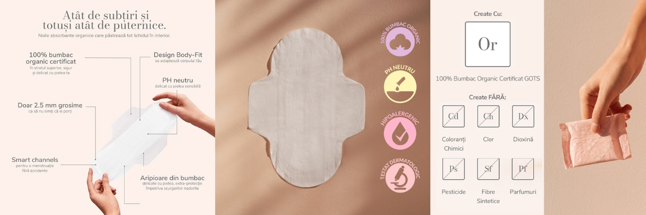Absorbante din bumbac organic Enroush